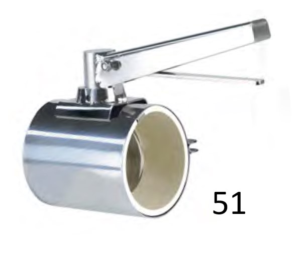 Milking Machine  Milking Systems - Milking Equipment - 9010110 - Manual Gate Valve Welded D51 - Milk line - Milk Receivers HD